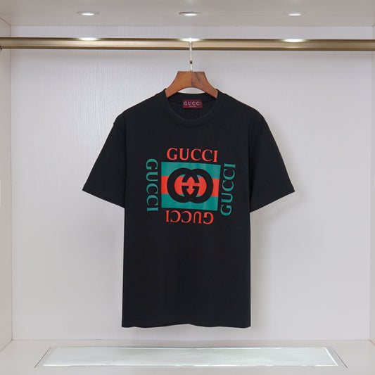 Gucci White/Black Tee With Classic Color - Block Logo For Luxury Streetwear Fans