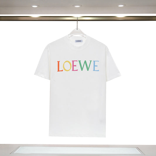 LOEWE Black/White Tee With Colorful 3D Lettering For Trendy High - Fashion Outfits