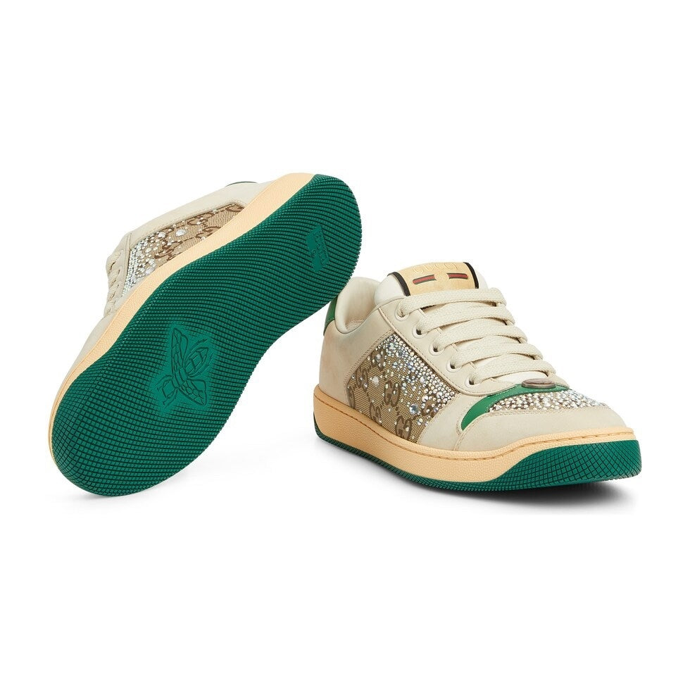 Gucci Unisex Sneakers With Crystal Embellishments And GG Monogram