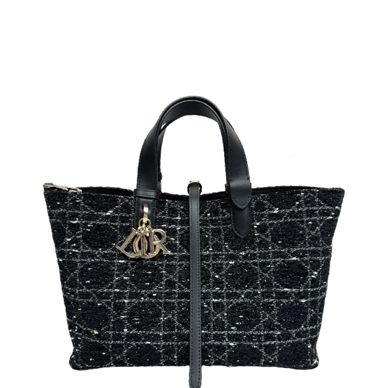 Chic Dior Toujours Tote Bag With Signature Pattern And Metallic Logo Charm For Fashion Lovers D2822