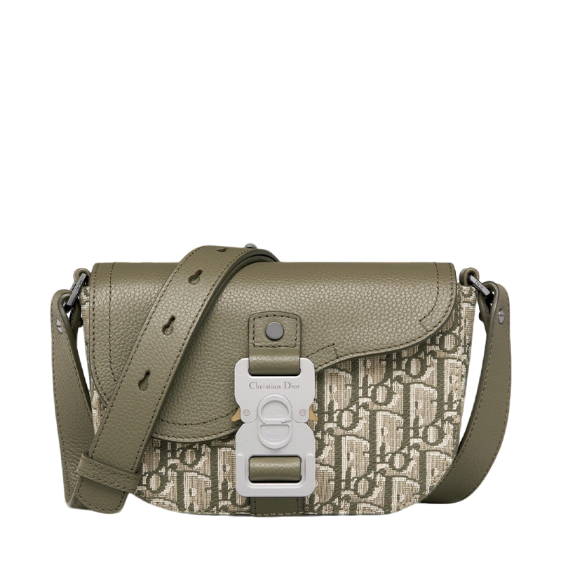 Chic Dior Saddle Bag With Monogram Canvas And Leather Flap 93366