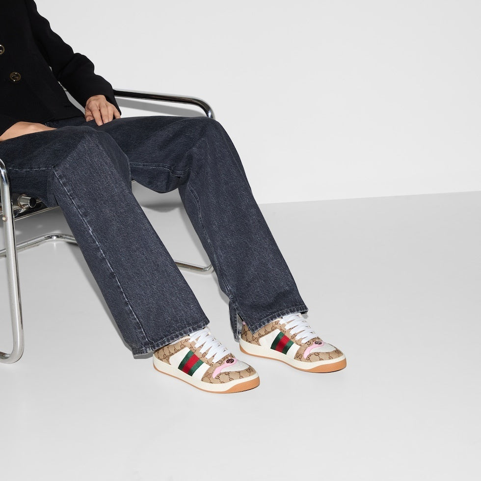Gucci Unisex Sneakers With GG Print And Colorful Accents