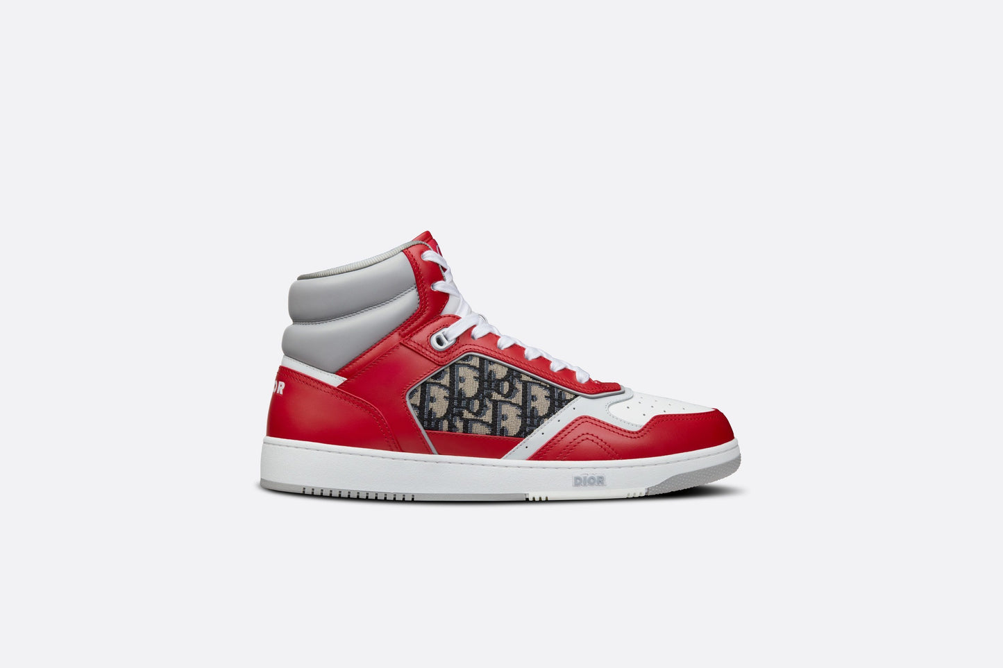 Dior Men's High Top Sneakers with Oblique Pattern and Adjustable Strap