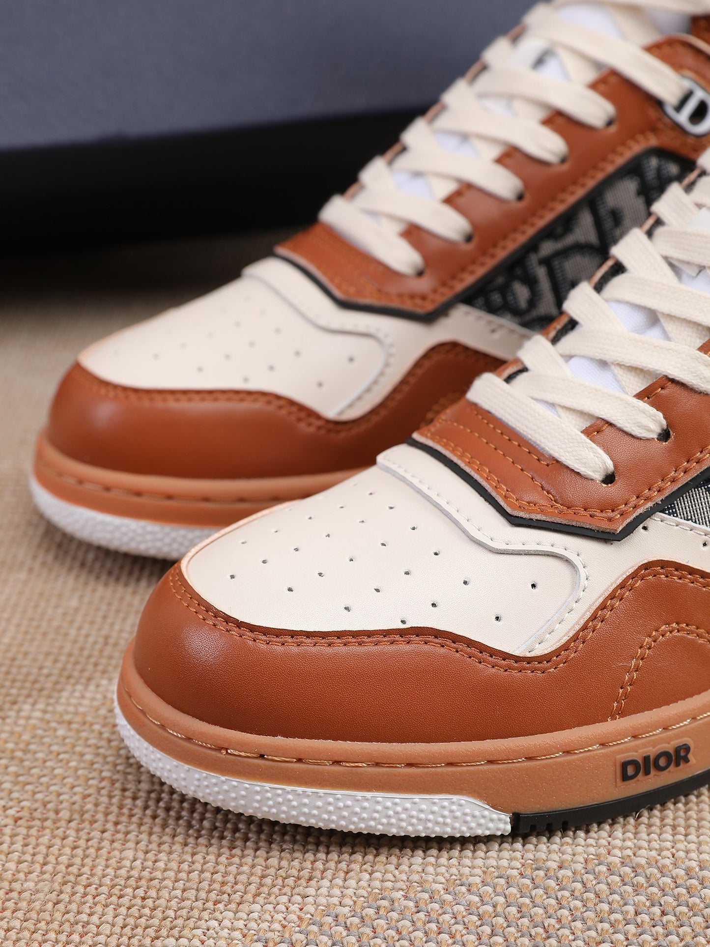 Dior Men's High Top Sneakers with Oblique Pattern and Adjustable Strap