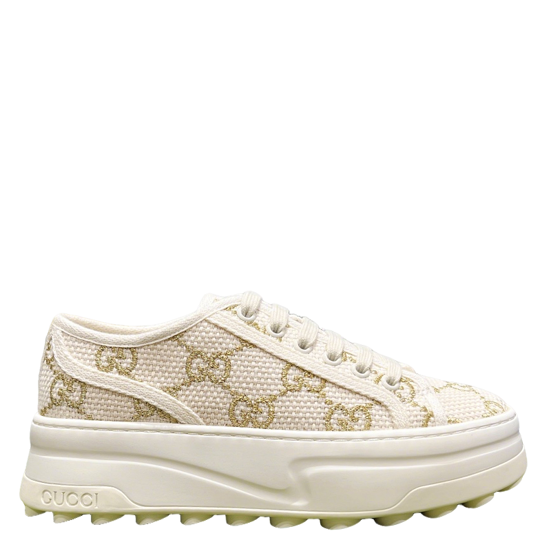 Gucci TENNIS 1977 Women's Platform Sneakers With GG Pattern