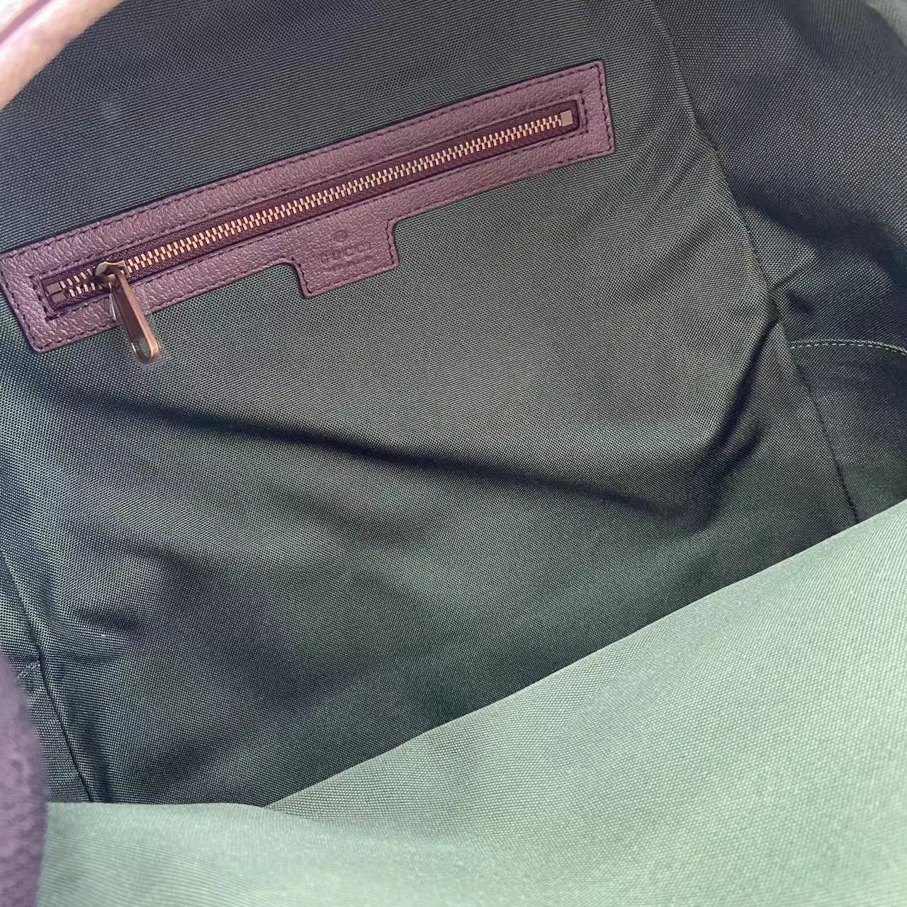 Gucci Beige Ebony GG Supreme Canvas Backpack With Web Stripe And Gold Tone Double G 834466