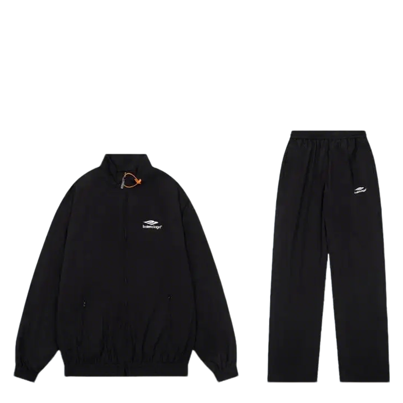 Balenciaga Black Tracksuit With Zip - Up Jacket And Sweatpants