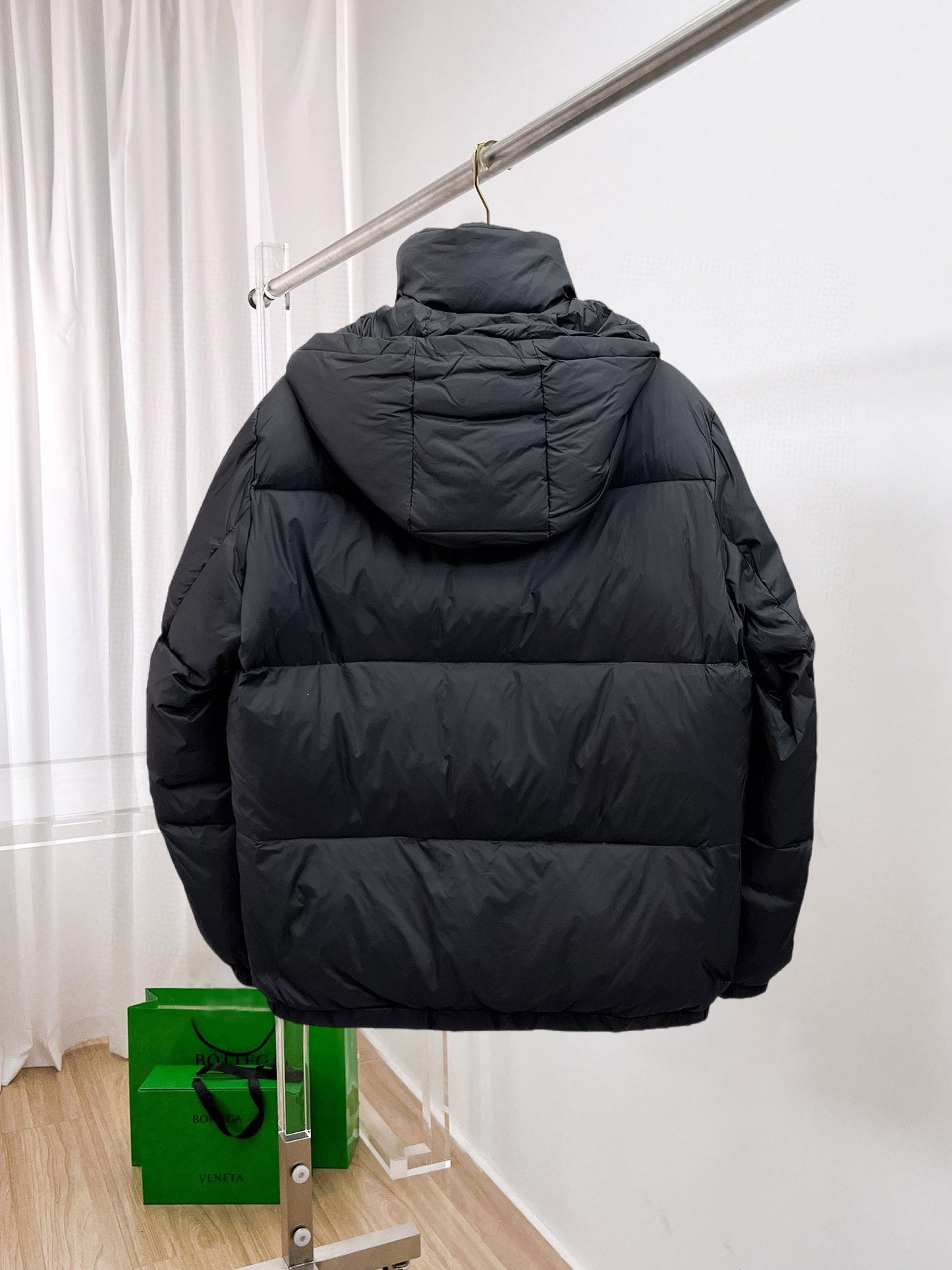 Louis Vuitton Black High - Neck Down Jacket With Emblem Detail