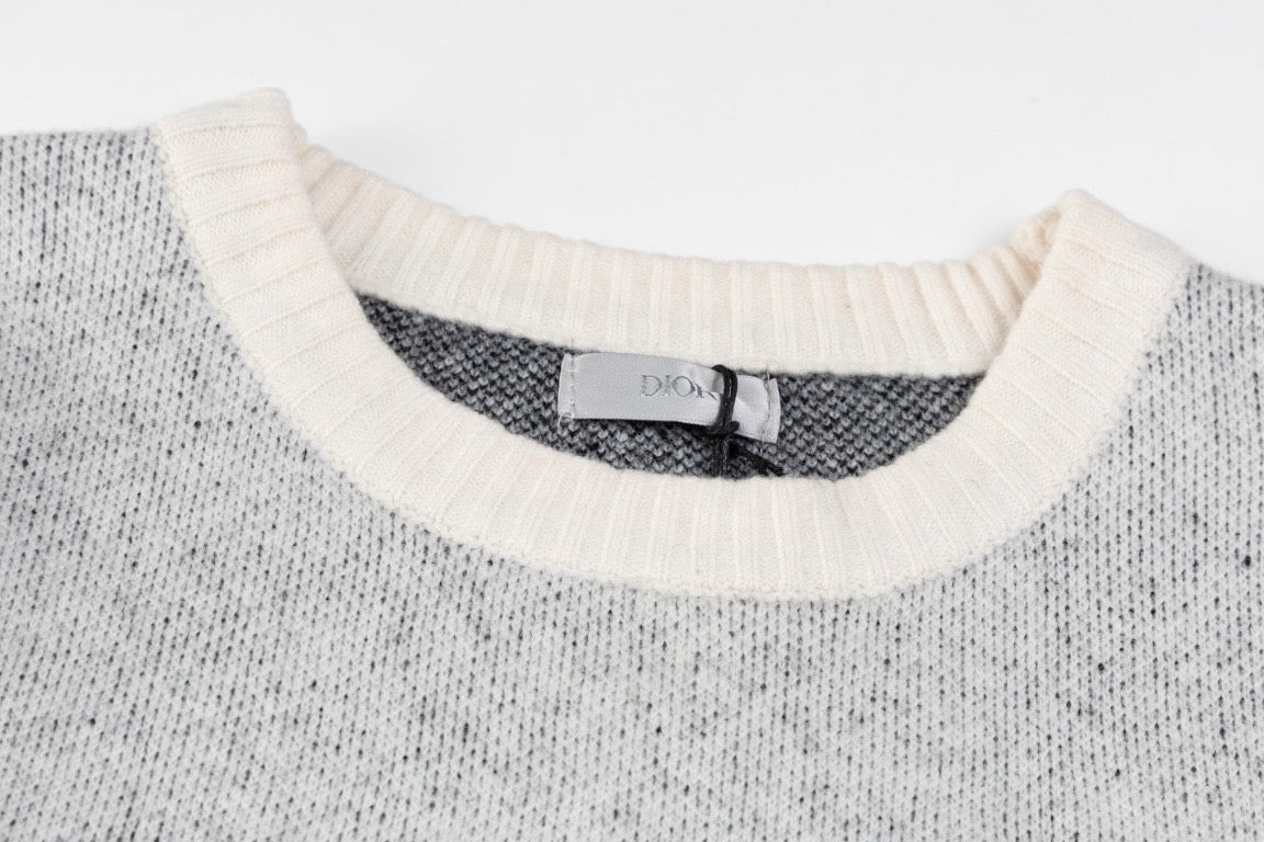 Dior Star And Geometric Pattern Crew Neck Long Sleeve Sweater
