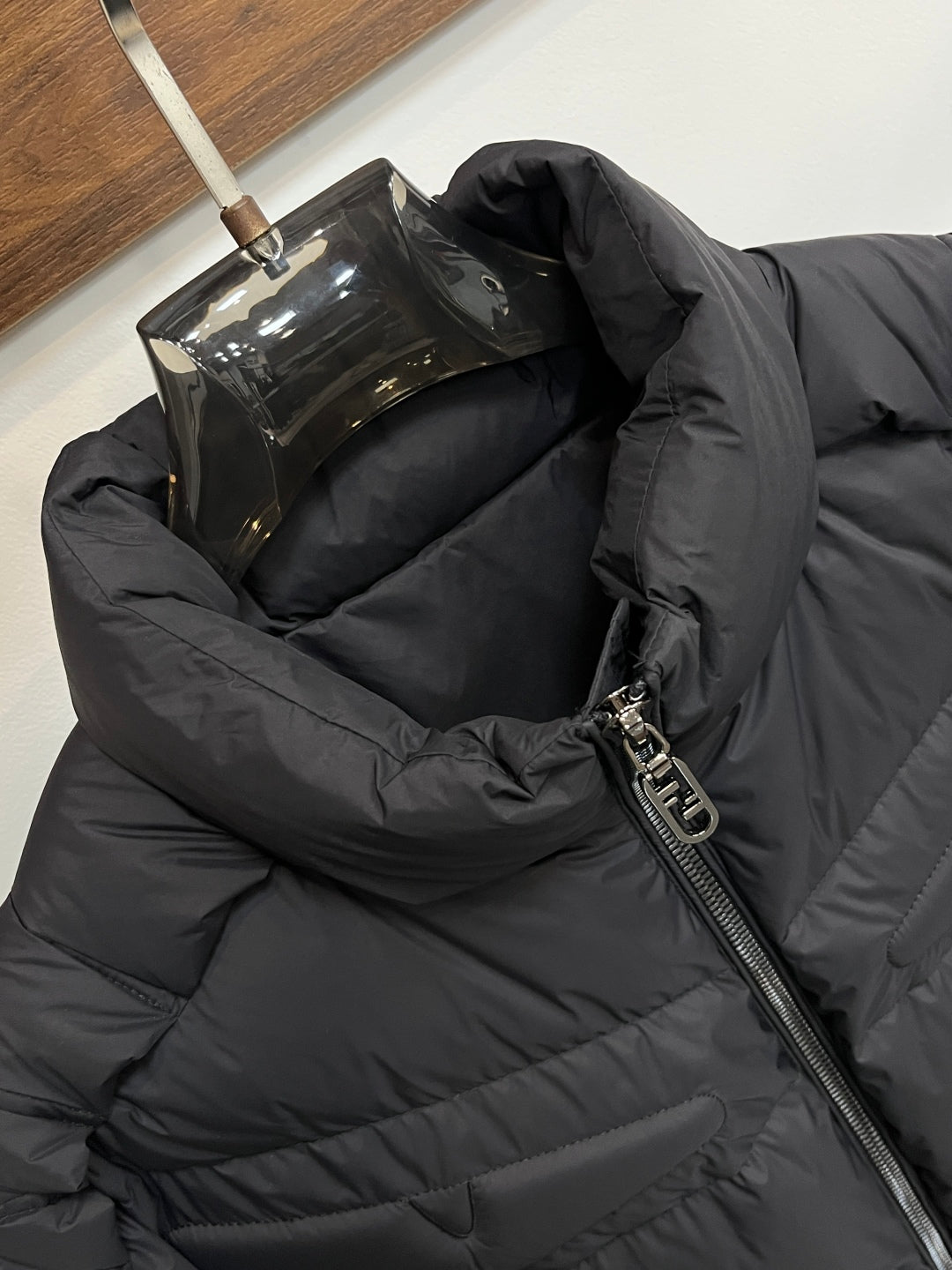 Fendi Black High - Neck Down Jacket For Chic Winter Warmth