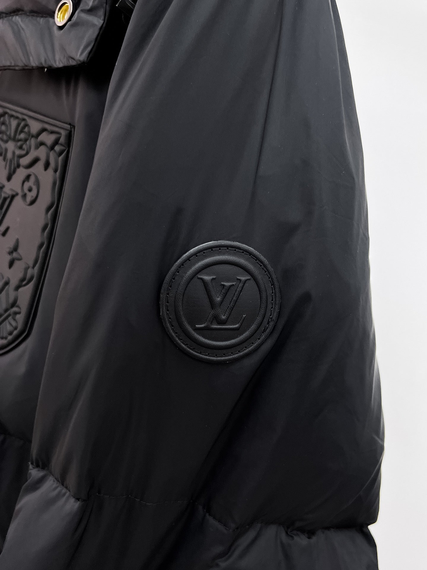 Louis Vuitton Black High - Neck Down Jacket With Emblem Detail