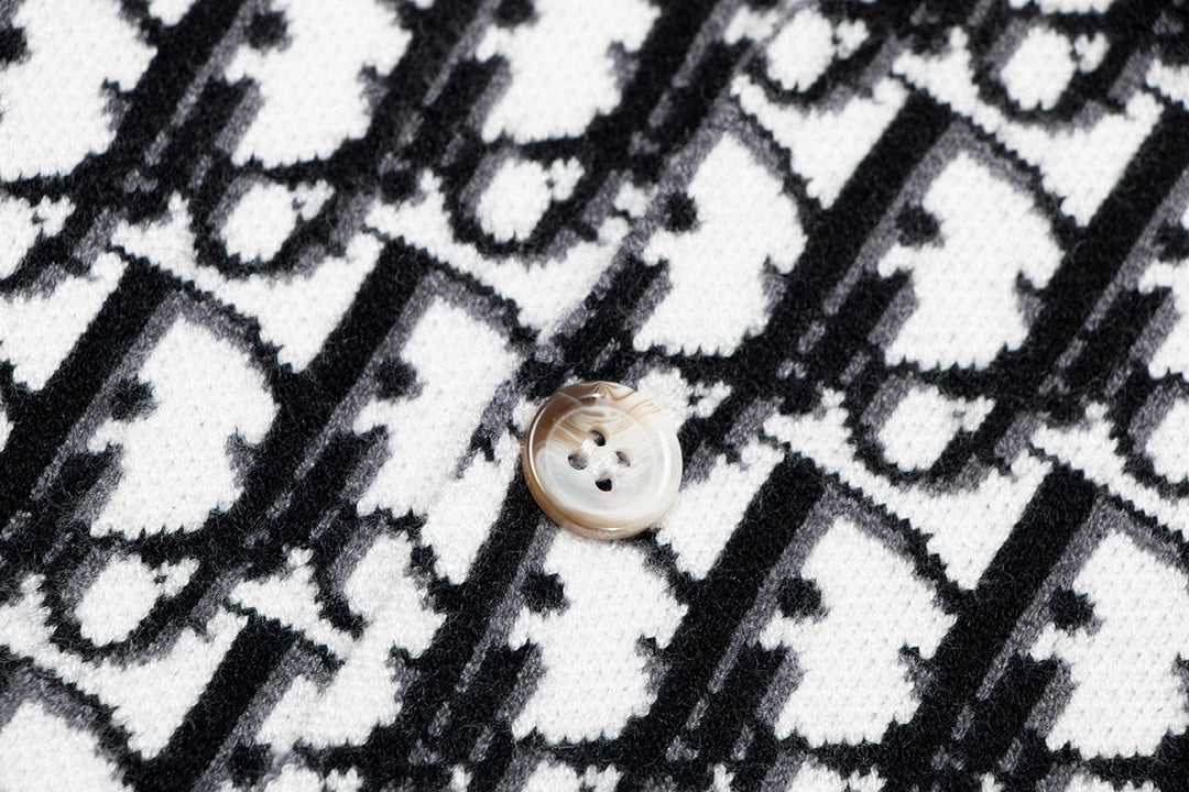 Dior Inspired Monogram Patterned Long Sleeve Sweater For Style