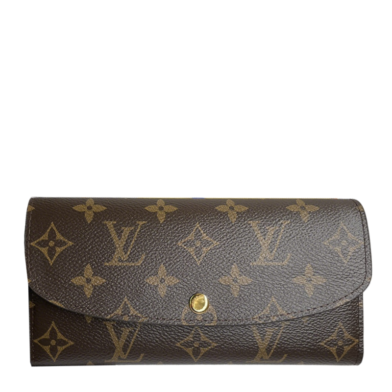 Classic Louis Vuitton Monogram Canvas Long Wallet With Gold Button For Timeless Elegance M60696