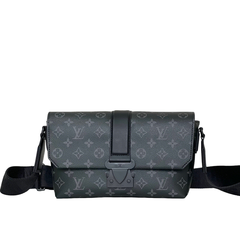 Stylish Louis Vuitton Monogram Canvas Crossbody Bag With Black Buckle Accent M23741