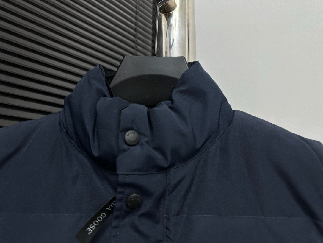 Canada Goose Navy Blue Down Vest For Cold - Weather Comfort