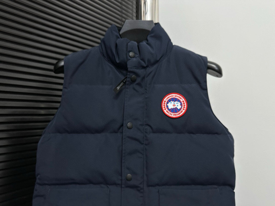 Canada Goose Navy Blue Down Vest For Cold - Weather Comfort