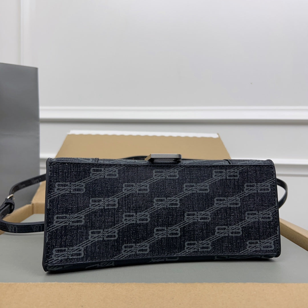 Balenciaga BB Monogram Pattern Handbag with Silver Hardware for Luxury Fashion Style No.2258