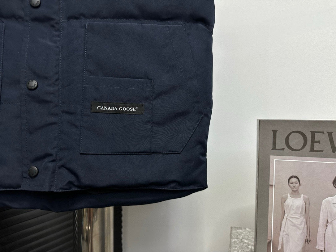 Canada Goose Navy Blue Down Vest For Cold - Weather Comfort