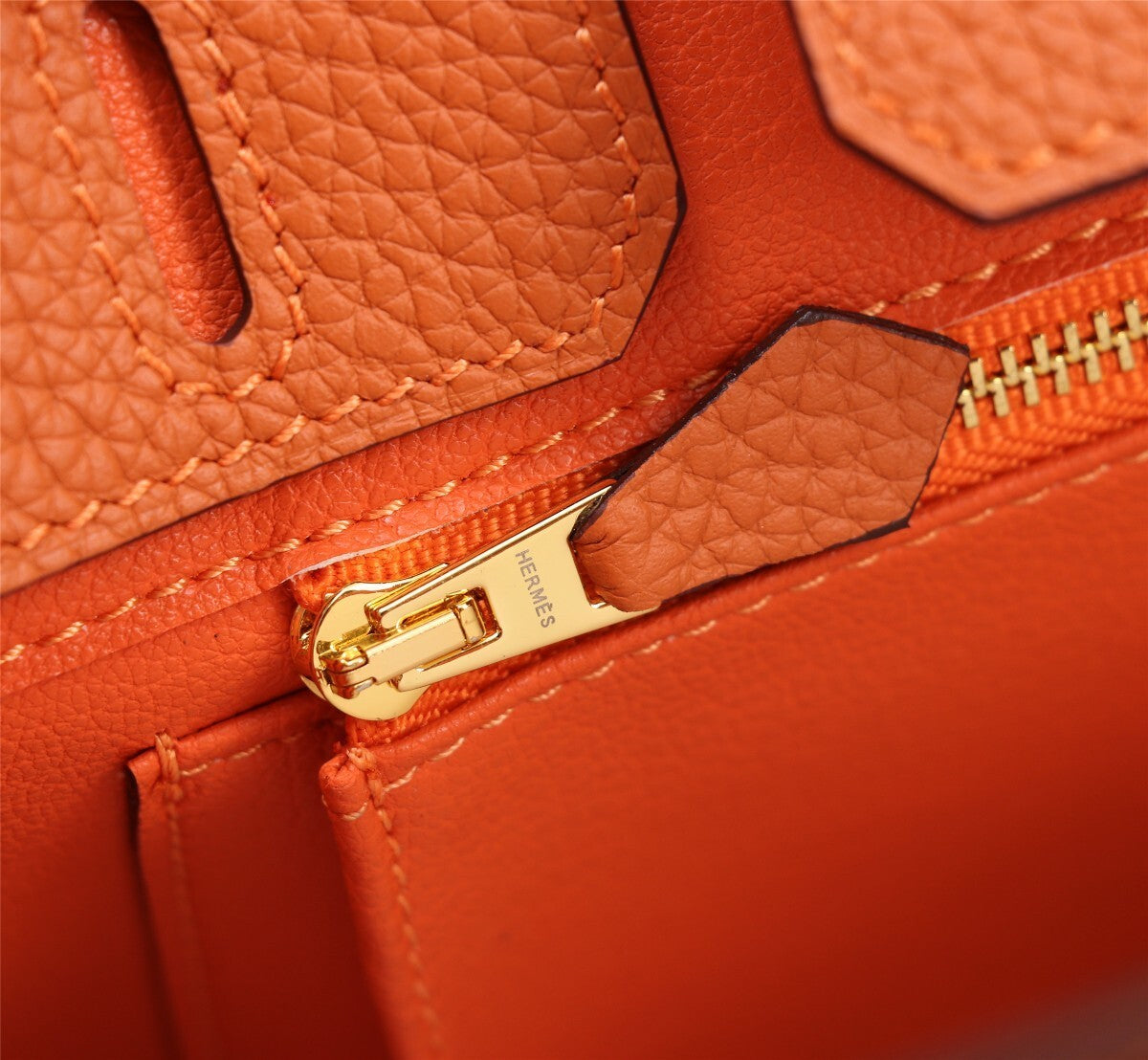 Classic Orange Hermes Birkin Handbag With Gold Hardware 5535