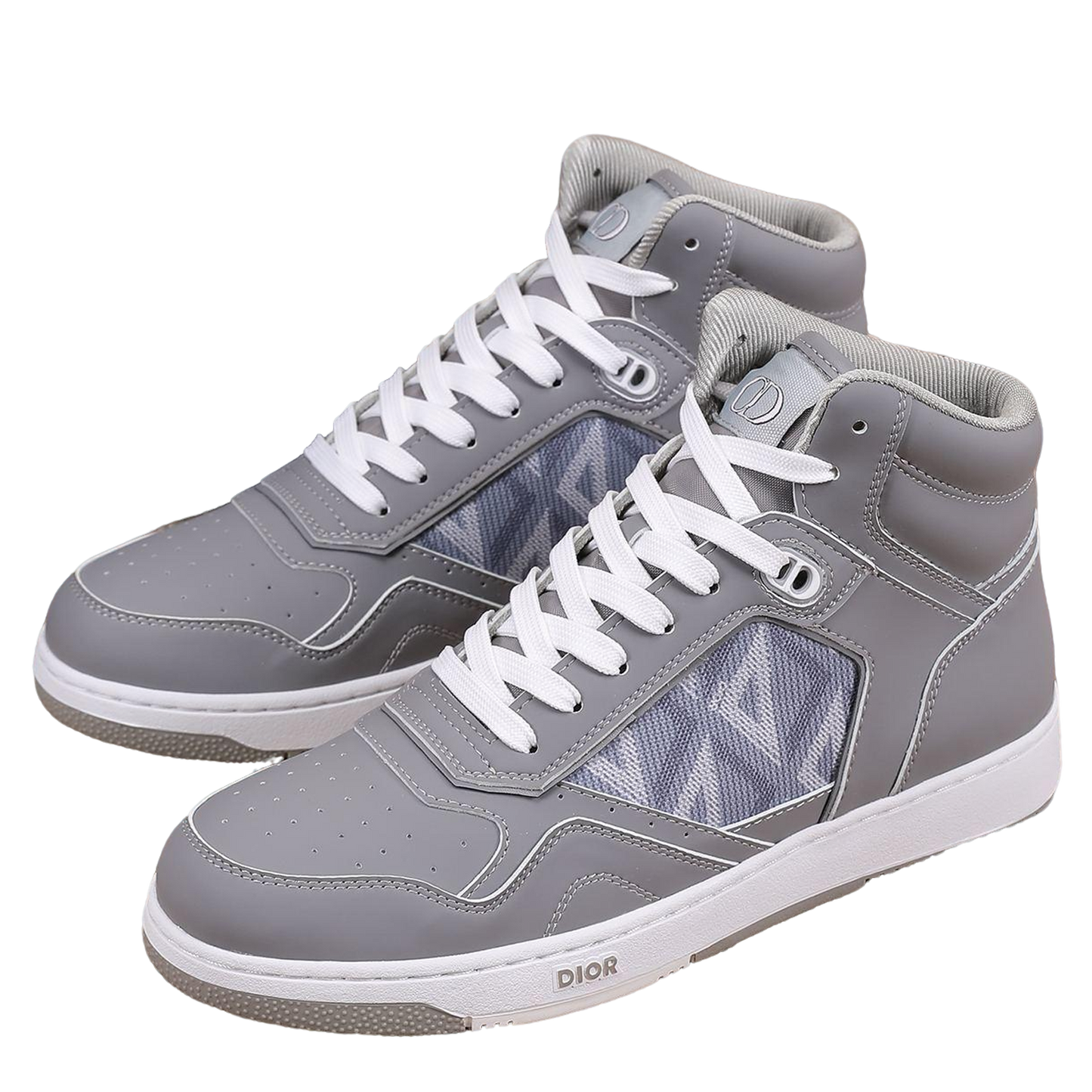 Dior Men's High Top Sneakers with Oblique Pattern and Adjustable Strap