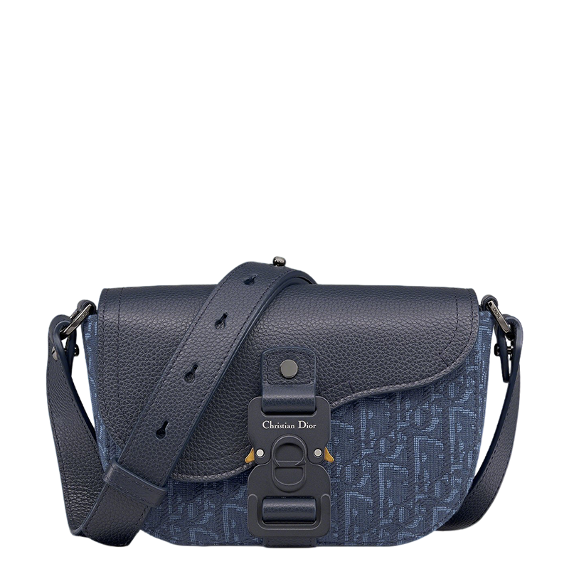 Stylish Dior Saddle Bag With Signature Monogram And Leather Accents CA435