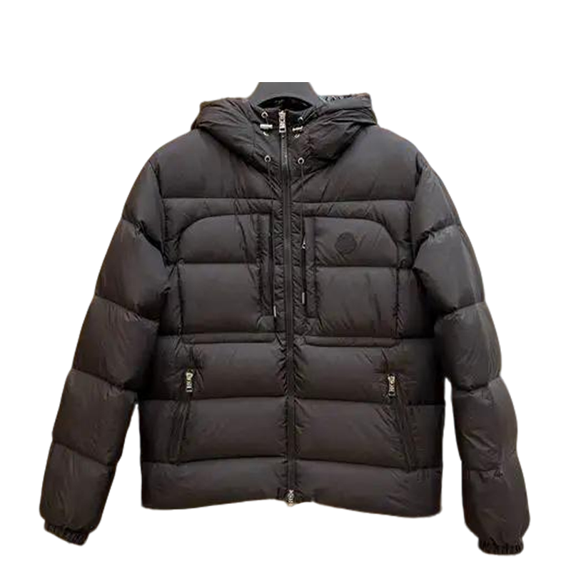 Moncler Men's Black Down Jacket With Hood For Winter Warmth And Style