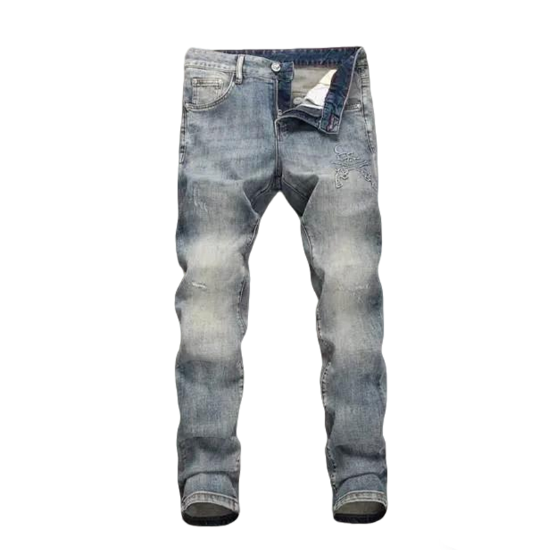 Philipp Plein Men's Light Wash Denim Jeans With Subtle Brand Detailing