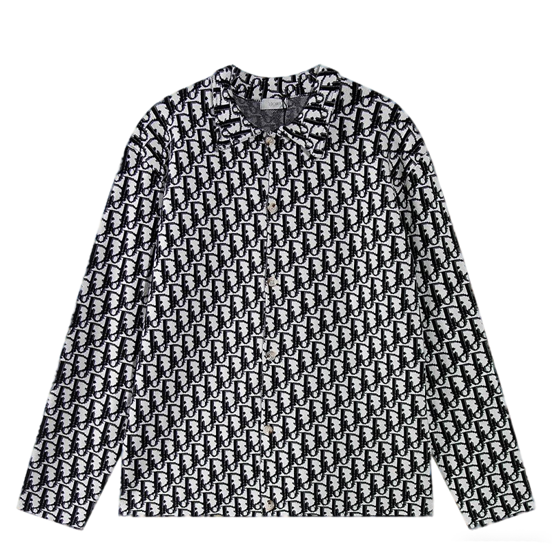 Dior Inspired Monogram Patterned Long Sleeve Sweater For Style