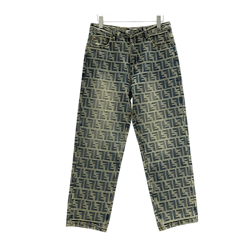 Fendi Fashionable Jeans With Iconic FF Pattern For Stylish Looks