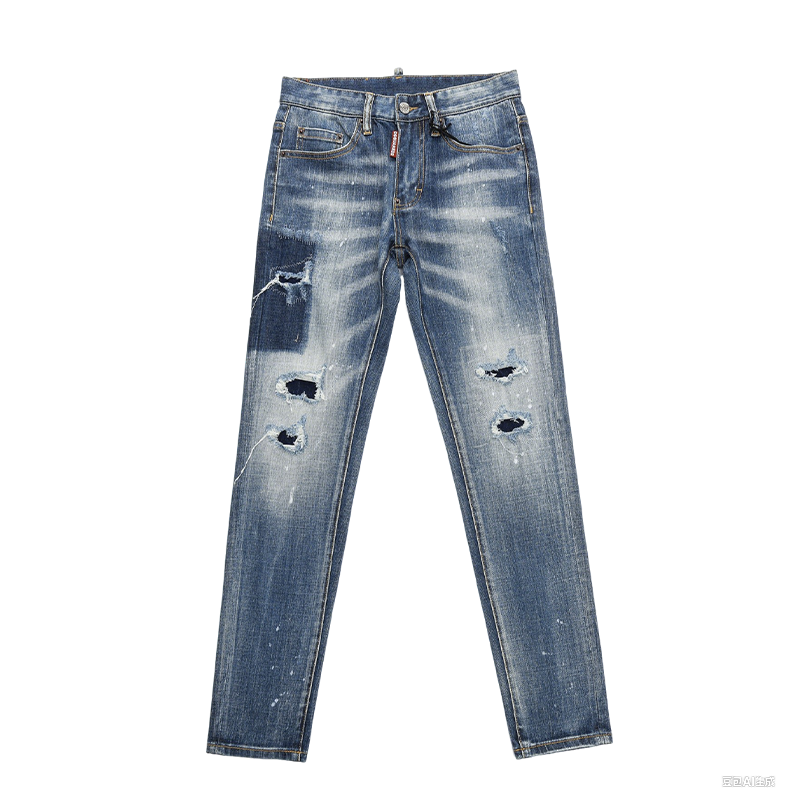 Men's Dsquared2 Distressed Denim Jeans with Rips and Patches
