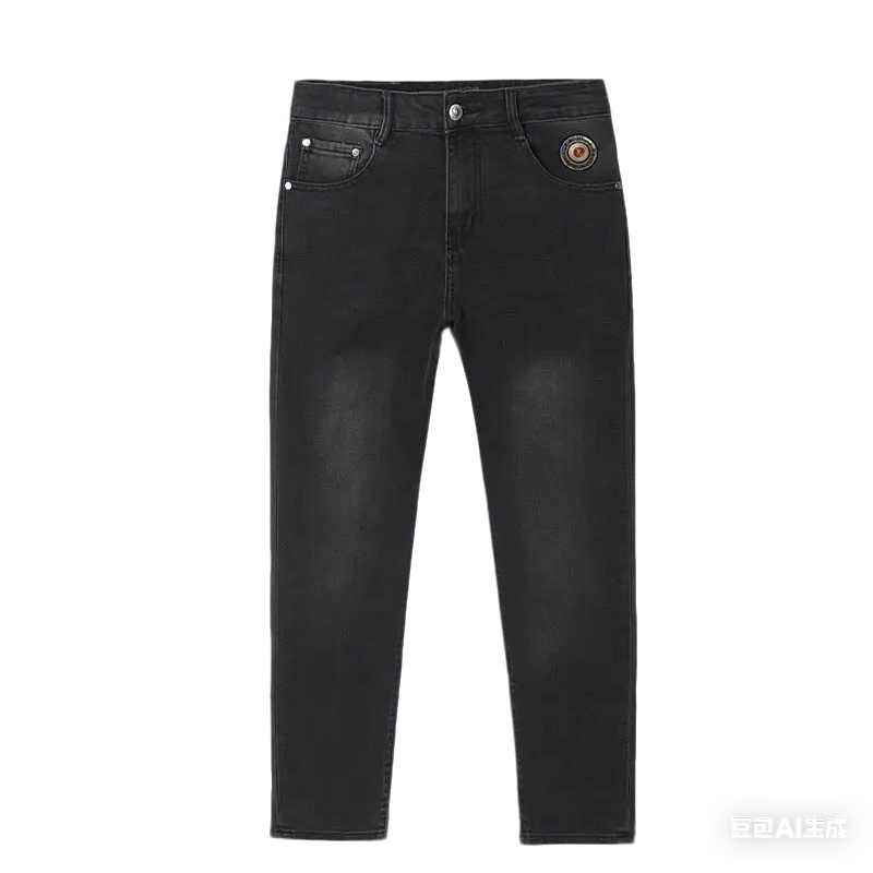 Versace Men's Black Denim Jeans With Signature Medusa Accent Detail