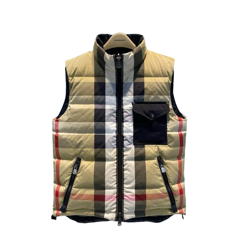 Burberry Iconic Check Pattern Puffer Vest For Seasonal Layering And Style