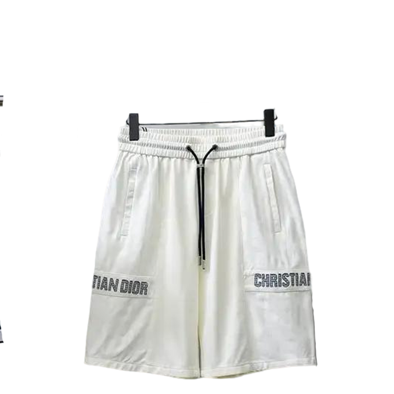 Christian Dior White Shorts With Brand Name Detailing