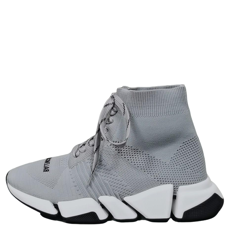 Balenciaga Unisex Grey Lace-up Sock Sneakers Fashionable Choice for Men and Women