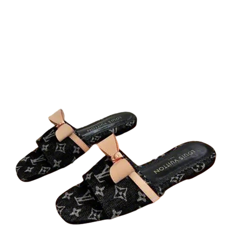 Louis Vuitton Bow Decorated Monogram Slides For Women