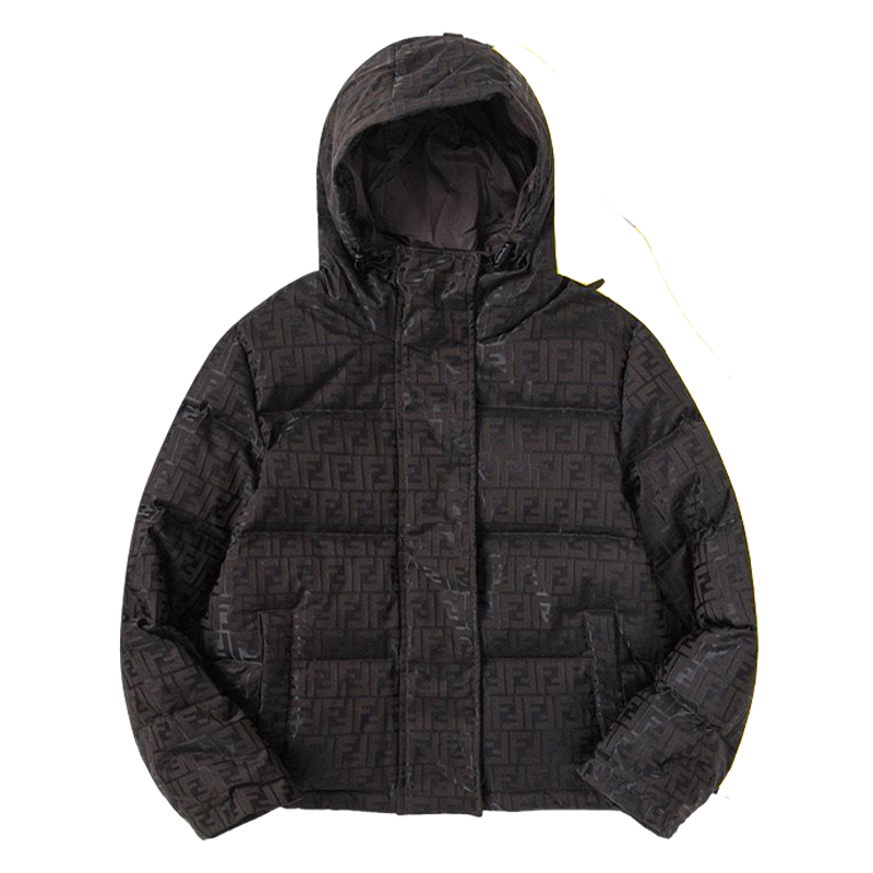 Fendi Stylish Down Jacket With Signature Patterns And Hood