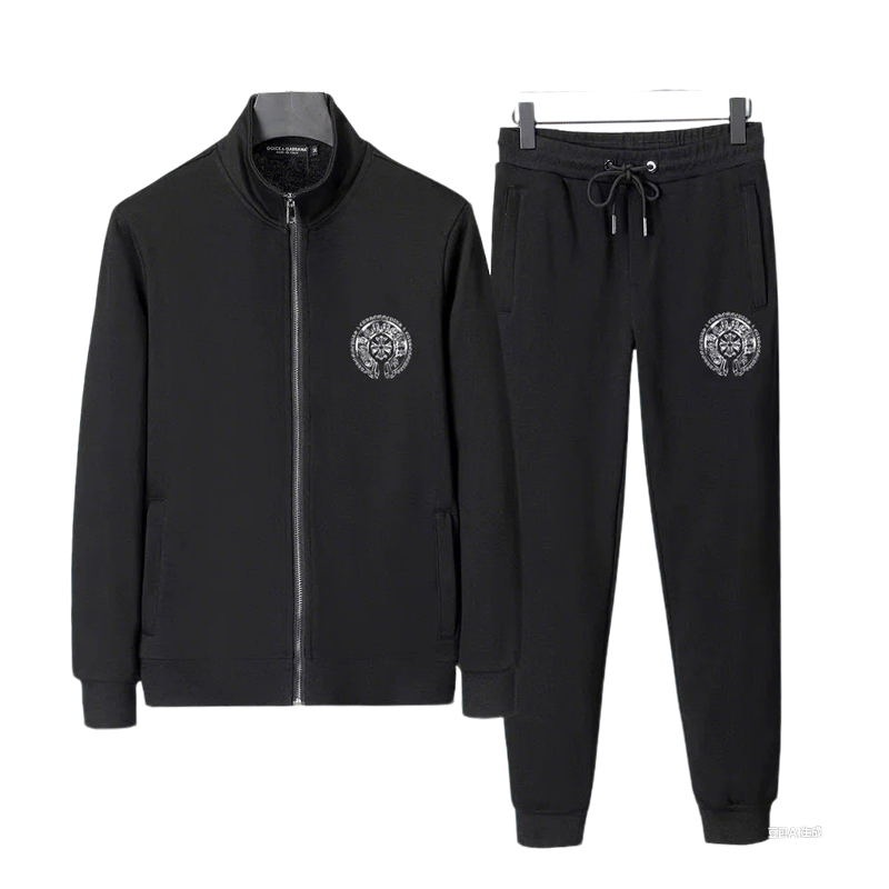 Chrome Hearts Black Tracksuit With Signature Circular Emblem