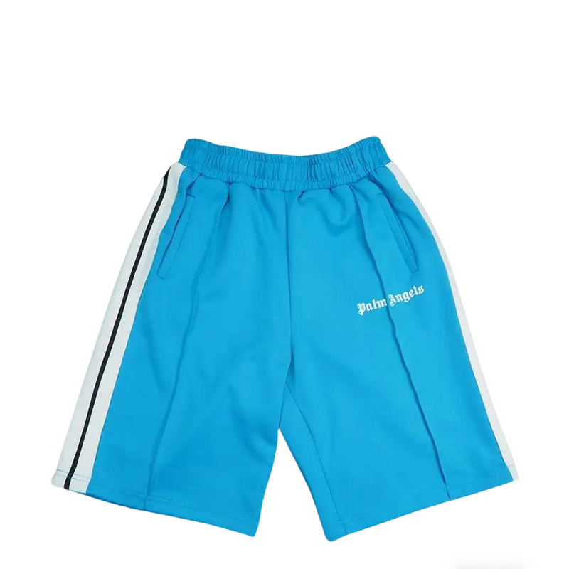 Palm Angels Blue Casual Shorts With Side Stripes