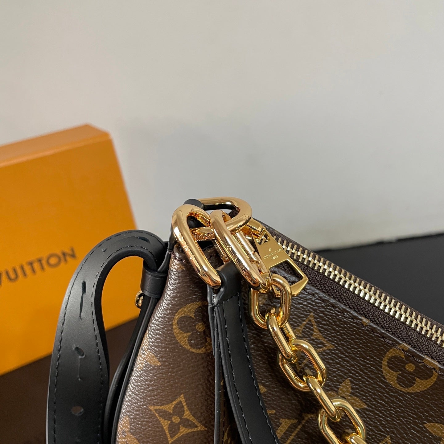 Chic Louis Vuitton Cookie BB Handbag With Monogram Canvas And Gold Chain Accent