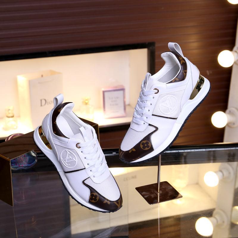 Louis Vuitton Women's White Fashion Sneakers With Signature Patterns And Gold Accents