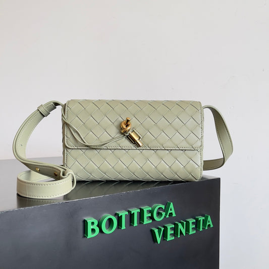 Bottega Veneta Woven Leather Crossbody Bag With Gold Lock Fashion Statement Piece Style No.755545