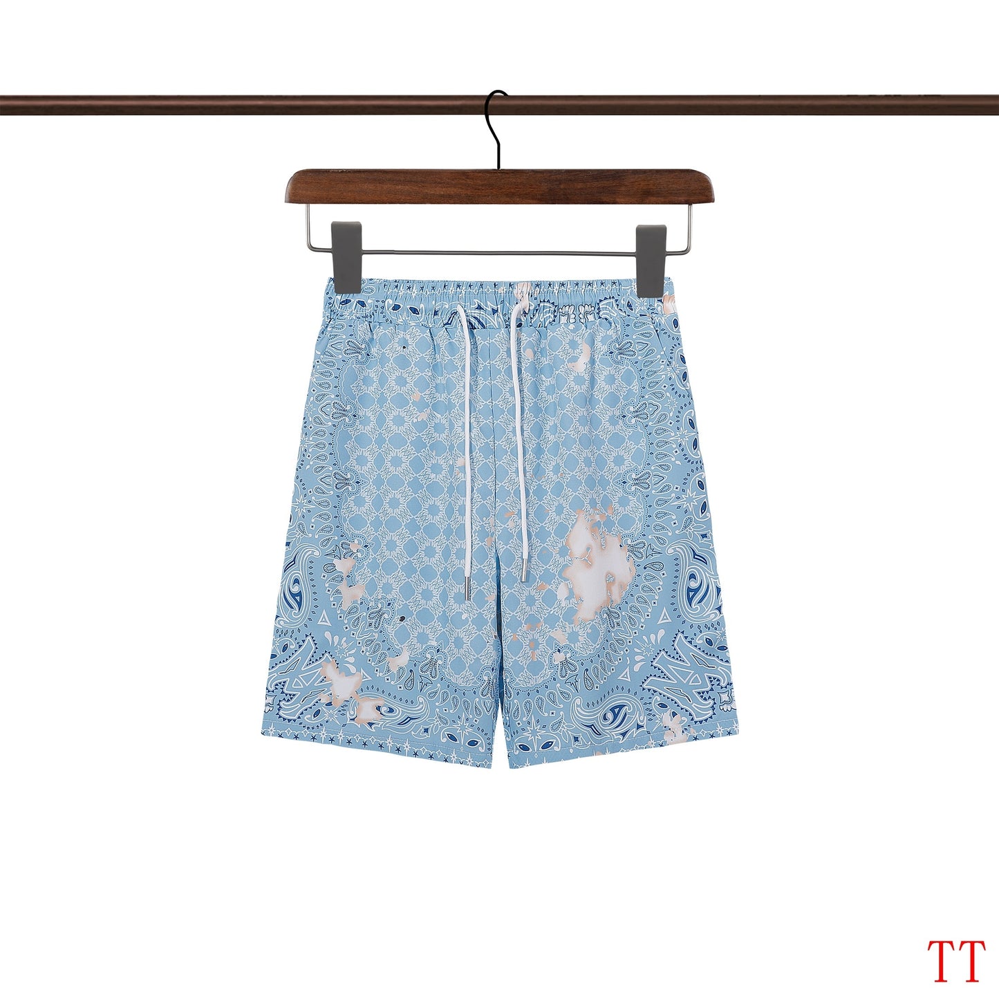 Men's AMIRI Light Blue Patterned Short - Sleeve Shirt And Shorts Set