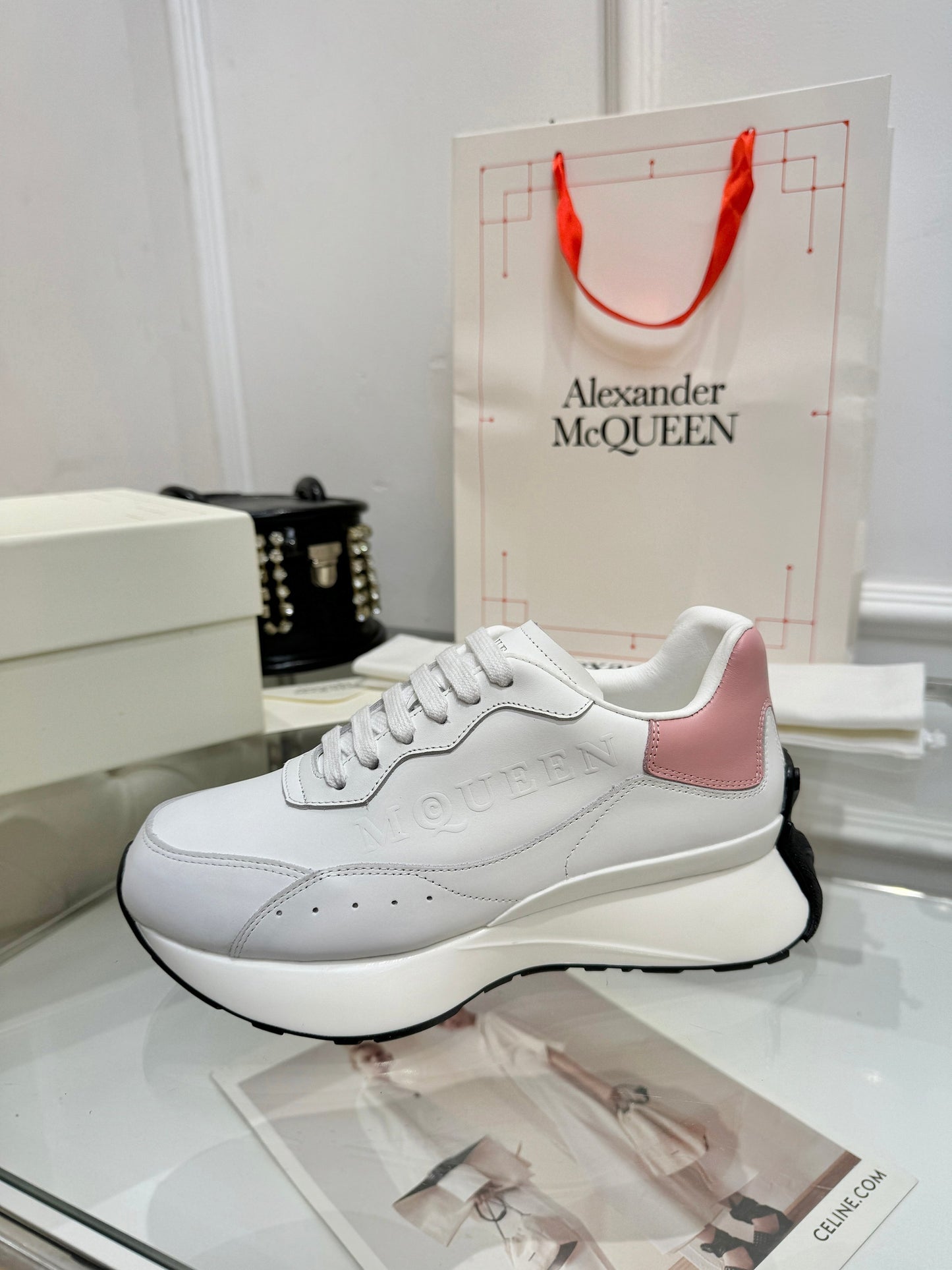 Alexander McQueen Unisex Oversized Sneakers With Metallic Heel Accents