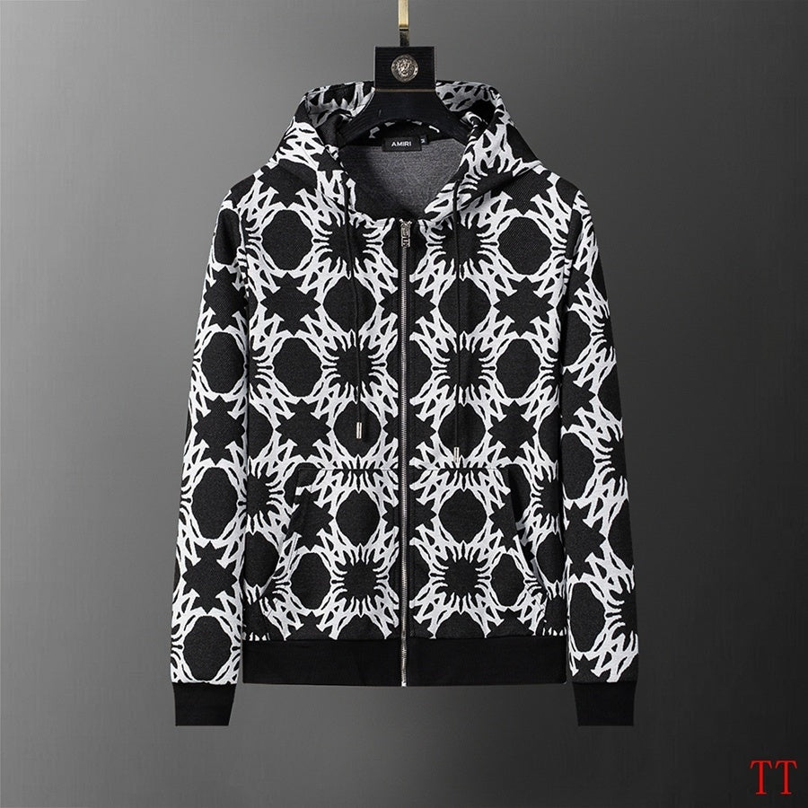 Men's AMIRI Black And White Patterned Hoodie And Jogger Set