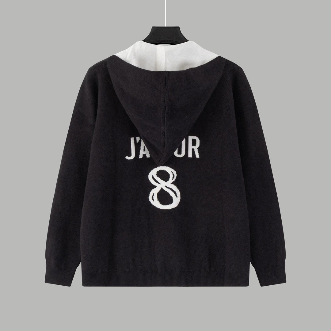 Dior Black Sweater With Contrast Collar For Fashion
