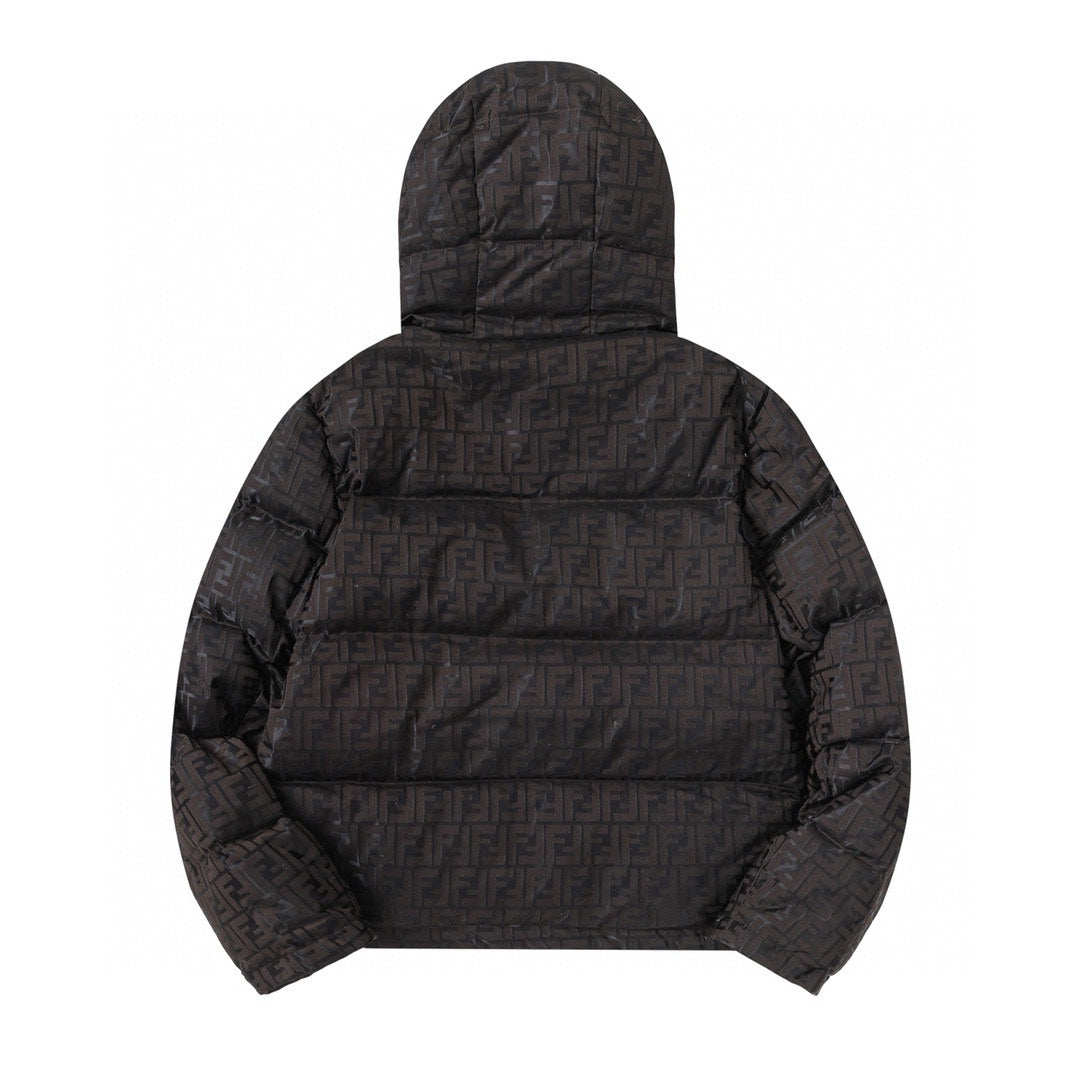 Fendi Stylish Down Jacket With Signature Patterns And Hood