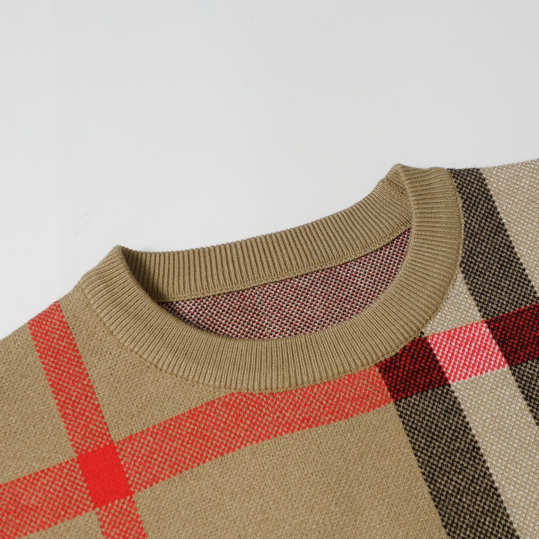 Burberry Men's Classic Check Crew Neck Knitted Sweater