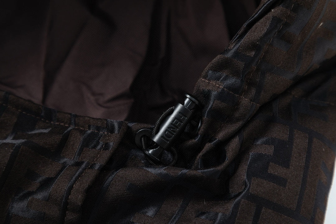 Fendi Stylish Down Jacket With Signature Patterns And Hood