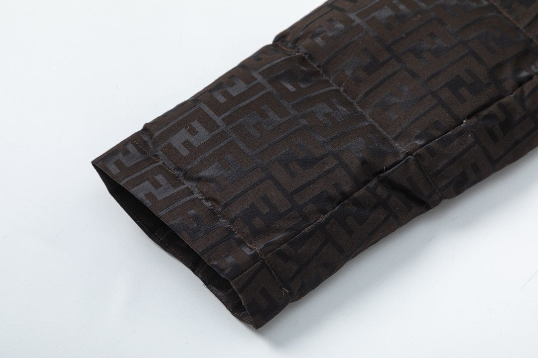 Fendi Stylish Down Jacket With Signature Patterns And Hood