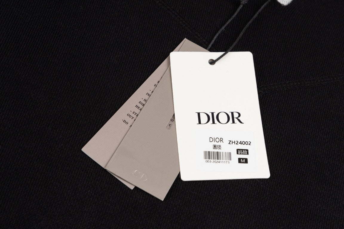 Dior Black Sweater With Contrast Collar For Fashion